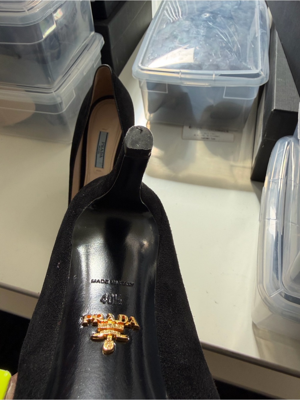 Prada Black Suede Pointed Pumps - Picture 4 of 4